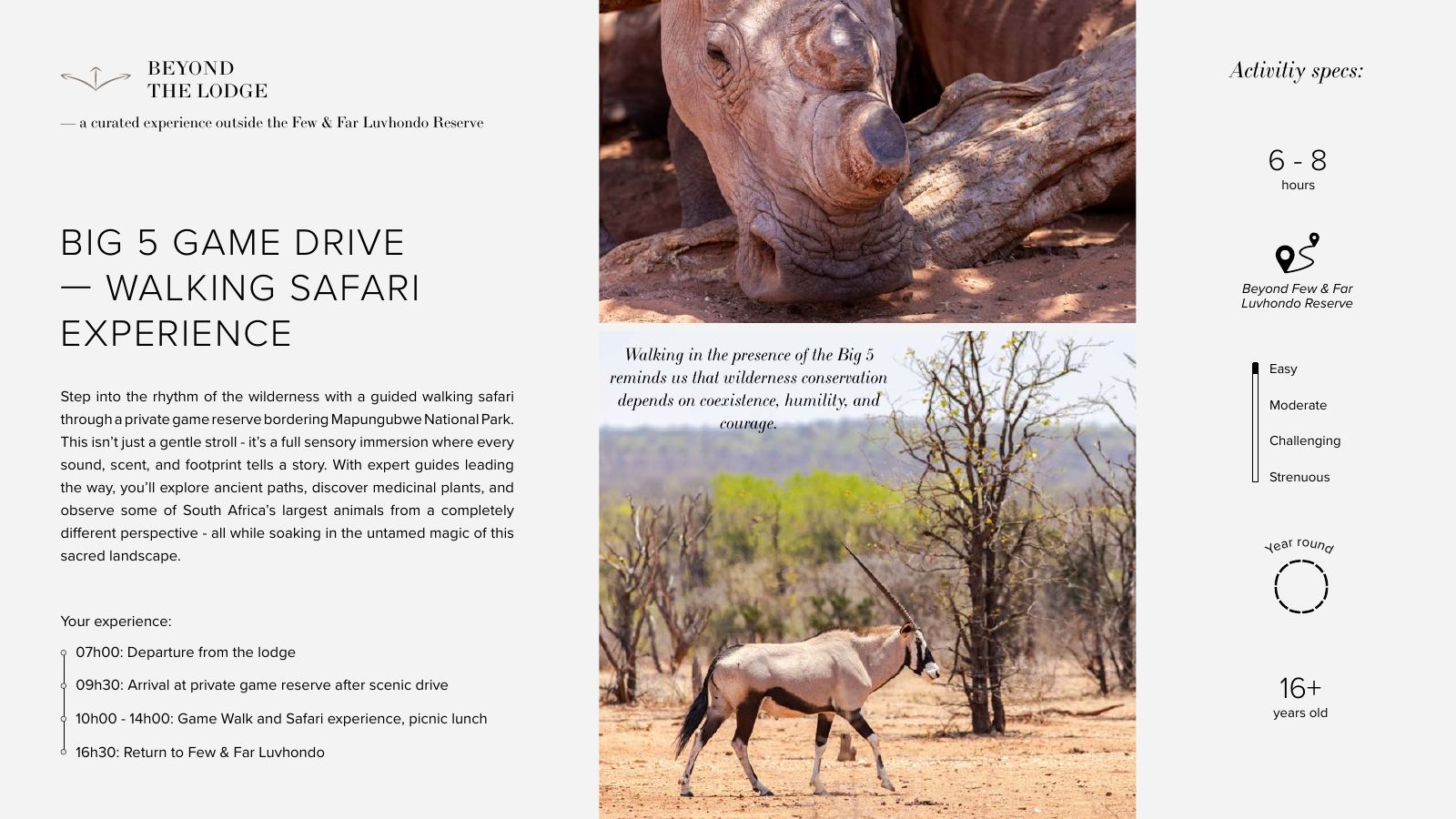 Few & Far Luvhondo experience and activity brochure, page 32