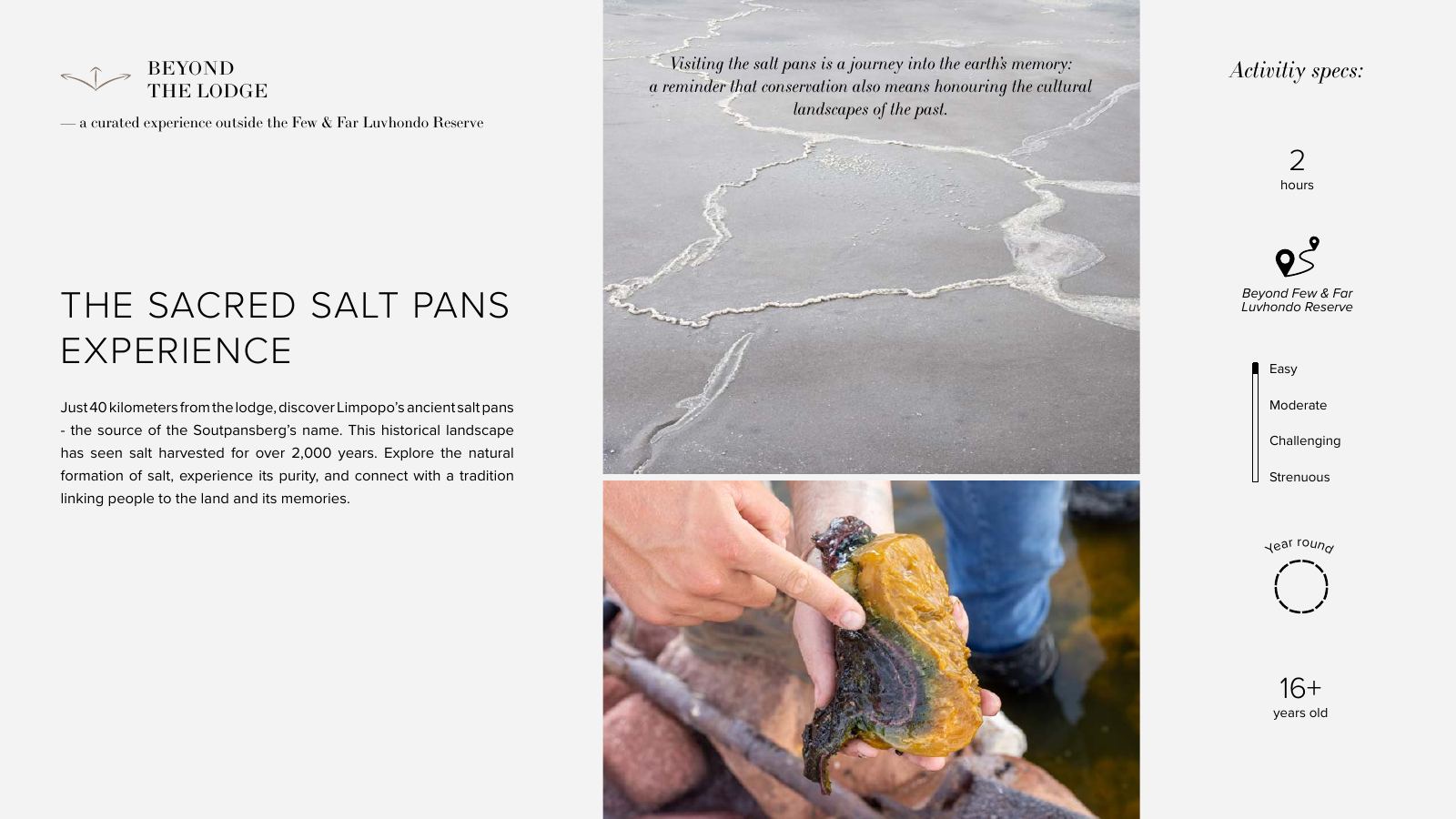 Few & Far Luvhondo experience and activity brochure, page 33